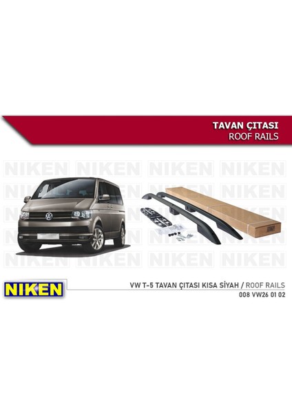 Vw Transporter T5 T6 T7 Tavan Çıtası Port Bagaj Taşıyıcı Siyah Kı