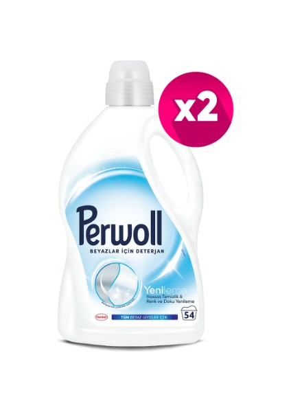 Geliştirilmiş Beyaz Sıvı Çamaşır Detarjanı 2'li Set (2x2.97 lt)