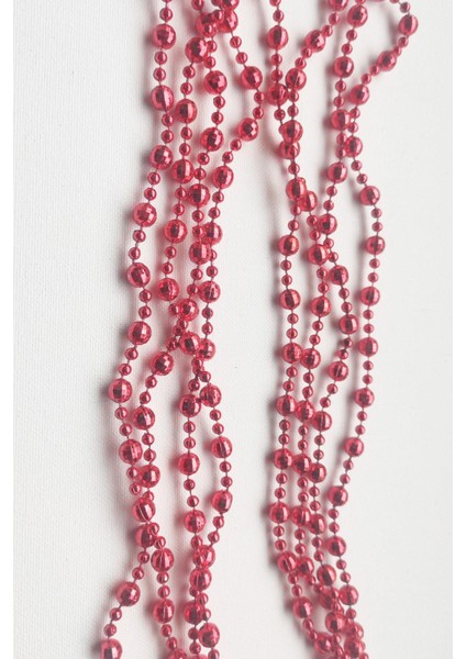 Yılbaşı Çam Ağacı Süsü Kırmızı Renkli Zincir Süs 270 cm fiyatları