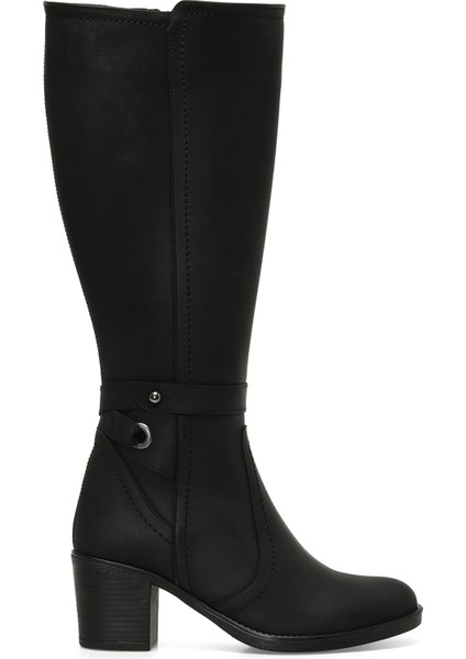 24K-1032 4pr Siyah Kadın Topuklu Çizme