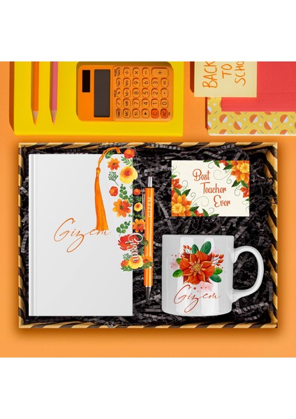 Öğretmenlere Özel Tasarım Defter & Kalem & Kupa & Akrilik Kitap Ayracı Hediye Kutusu 114388