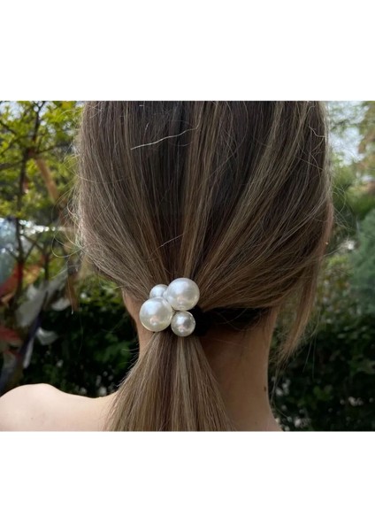 Incili Lastik Toka Beyaz Tek Ebat