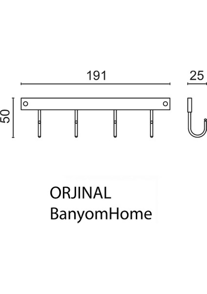 Paslanmaz Pirinç Mat Siyah Milas 4'lü Set Askılık fiyatları
