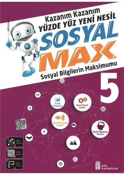 Ata 5.sınıf Türkçe-Matematik-Fen Bilimleri-Sosyal Bilgiler Max Seti+Rotring Kalem Seti Hediyeli