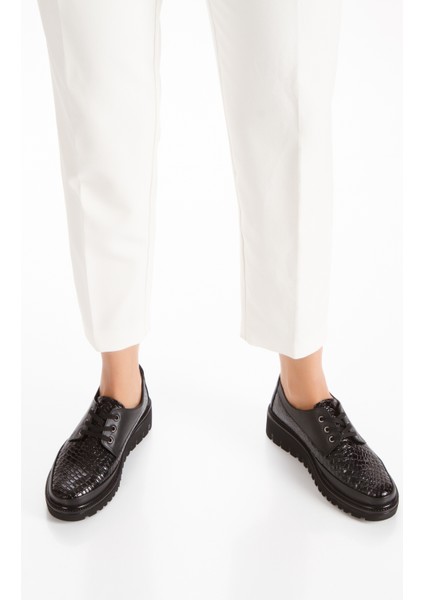 Iç Dış Hakiki Deri Krokodil Desenli Ortopedik Bağcıklı Kadın Ayakkabı fiyatları