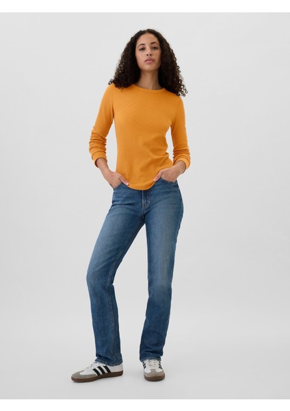 Kadın Sarı Waffle Örgü T-Shirt fırsatları