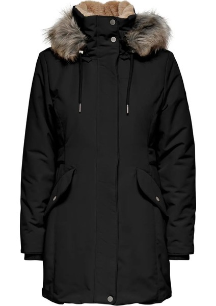 Kadın Suni Kürk Kapüşonlu Parka Mont - 15300627 modelleri