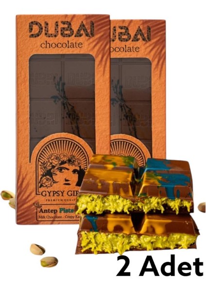 Antep Fıstıklı Kadayıflı Dubai Çikolatası 2 Adet x 200 gr