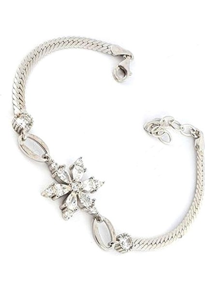 Lotus Çiçeği Figürlü 925 ayar Gümüş Trend Bileklik