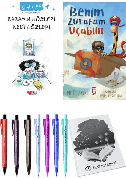 Benim Zürafam Uçabilir ve Babamın Gözleri Kedi Gözleri 2'li Set + Hediyeli
