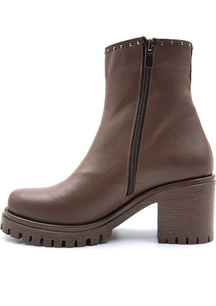 C2401 Kalın Topuklu Kahverengi Kadın Bot modelleri