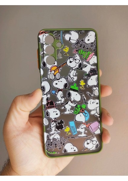 Samsung Galaxy A13 Uyumlu Snoopy Tasarım Kamera Korumalı Tuşları Renkli Kılıf