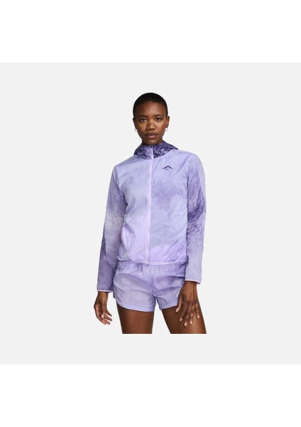 Trail Repel Running Water Repellent Full-Zip Hoodie Kadın Mor Spor Ceket FN6853-512