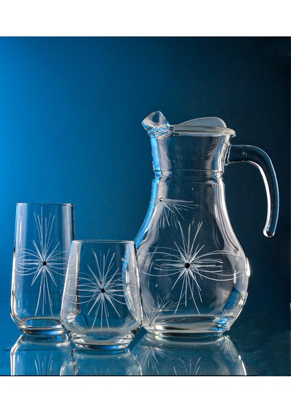 Kazaan 25 Parça 12 Kişilik Su ve Meşrubat Kesme Bardak Seti Mira Desenli fiyatları