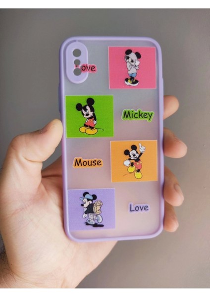 iPhone x / iPhone Xs Mickey Mouse Tasarım Tuşları Renkli Kılıf