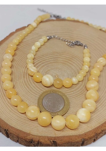 Galaksi Serisi Kalsit Taşı Kolye & Bileklik Seti fırsatları