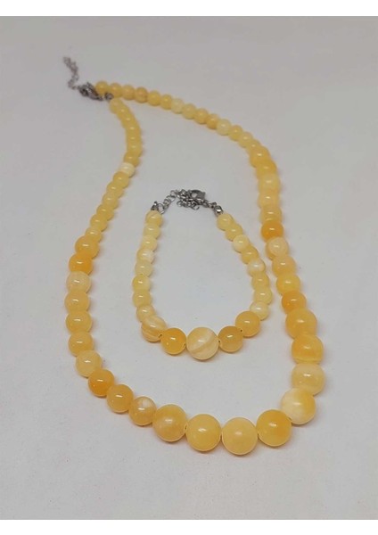 Galaksi Serisi Kalsit Taşı Kolye & Bileklik Seti indirimleri