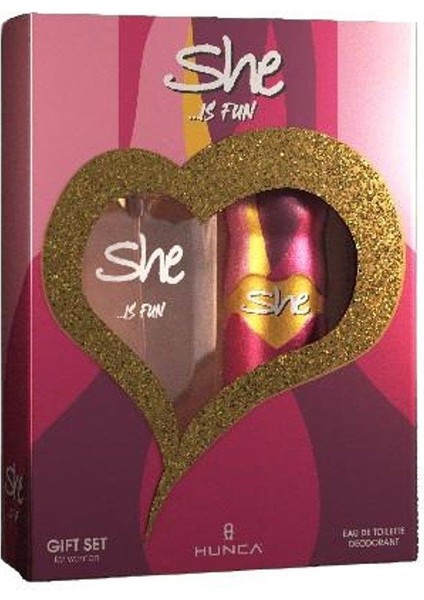 She Is Fun Kadın Parfüm Seti Edt 50 ml + Deodorant 150 ml