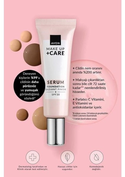 Make Up + Care Serum Fondöten SPF30 - 125G Warm Ivory