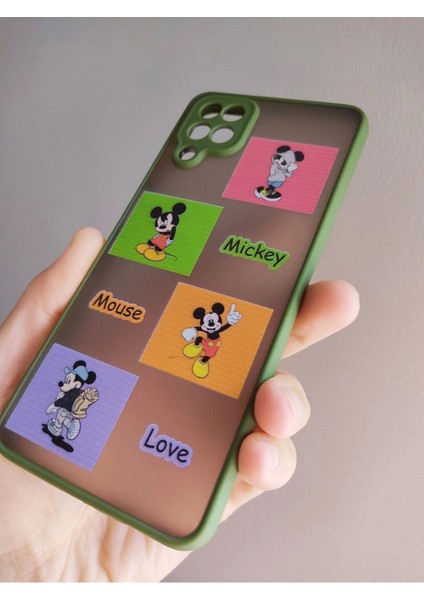 Samsung Galaxy A12 Mickey Mouse Tasarım Tuşları Renkli Kılıf modelleri