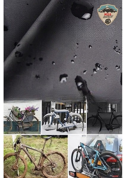 2 Bisiklet Kapasiteli Siyah Bisiklet Brandası 4 Mevsim Su Geçirmez Lastikli 200X110X75CM modelleri