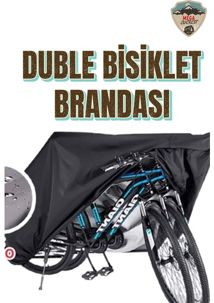 2 Bisiklet Kapasiteli Siyah Bisiklet Brandası 4 Mevsim Su Geçirmez Lastikli 200X110X75CM fırsatları