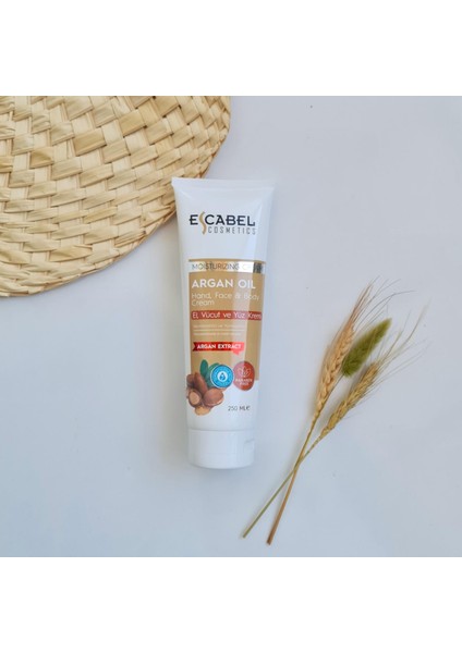 Argan Yağı Nemlendirici Paraben Içermeyen El, Yüz ve Vücut Kremi 250 ml