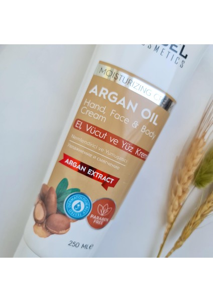 Argan Yağı Nemlendirici Paraben Içermeyen El, Yüz ve Vücut Kremi 250 ml