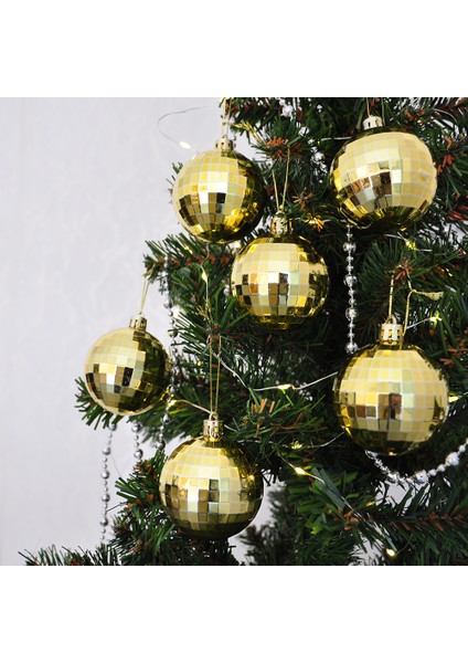 6 cm Ağaç Süsleme Topu 6lı - Mat Altın