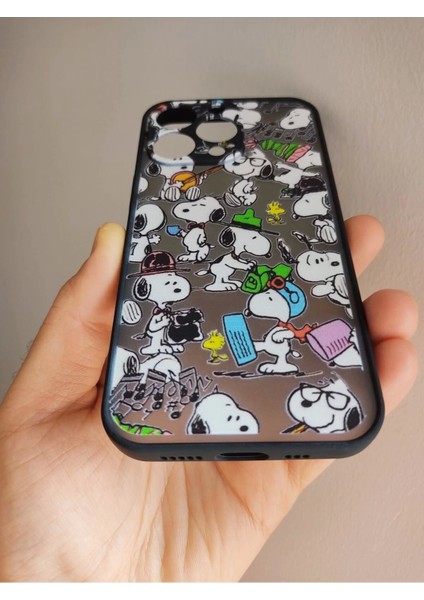 iPhone 13 Pro Uyumlu Snoopy Tasarım Tuşları Renkli Telefon Boyun Askılı Set Kılıf