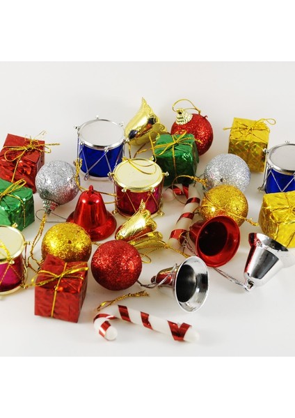 Renkli Yılbaşı Ağacı Süs Seti 12'li Paket