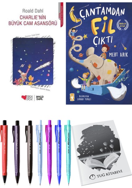 Çantamdan Fil Çıktı ve Charlie'nin Büyük Cam Asansörü 2'li Set + Hediyeli
