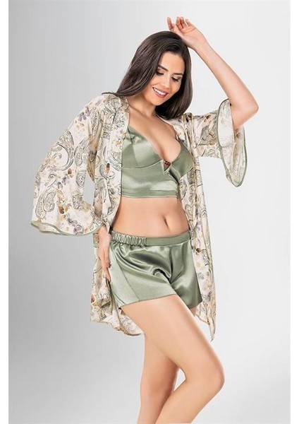 Aria's Closet 3'lü Şort Takımı Desenli