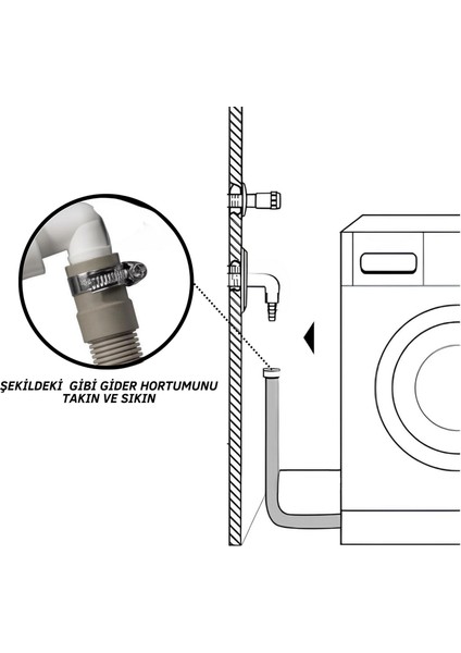 Çamaşır ve Bulaşık Makinesi Gider Koku Önleyici Çekvalf Adaptör Conta | Ø50 mm Haşere ve Koku Koruma