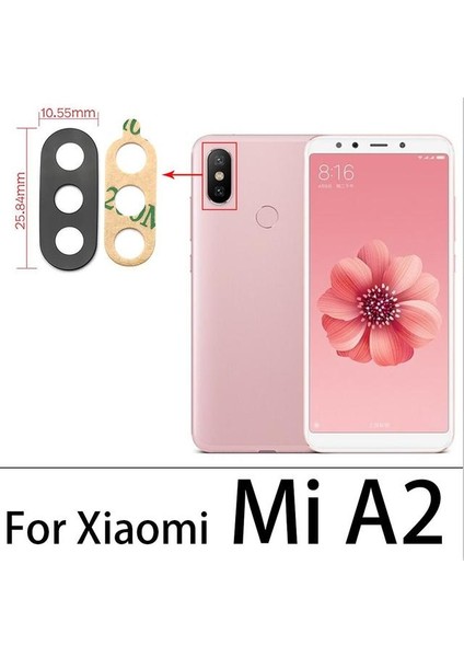 Xiaomi Mia2 Arka Kamera Camı Lens Yapışkanlı