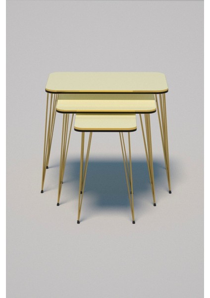 Zigon Sehpa Kr ve Orta Sehpa Kr Set Çift Gold Krem Tel 1114 fırsatları