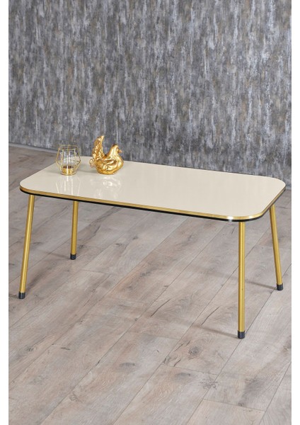 Zigon Sehpa ve Orta Sehpa Kr Set Çift Gold Krem Metal modelleri