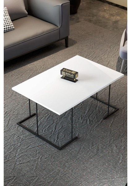 ORTA SEHPA VE ZİGON SEHPA SOLO SET BEYAZ fırsatları