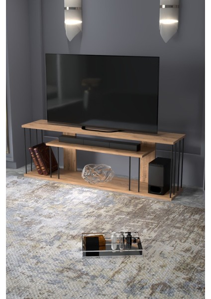 TV SEHPASI TV ÜNİTESİ RAFLI 140 CM GZD PLUS ATLANTİK ÇAM fiyatları