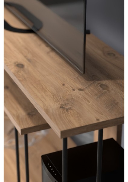 TV SEHPASI TV ÜNİTESİ RAFLI 140 CM GZD PLUS ATLANTİK ÇAM modelleri