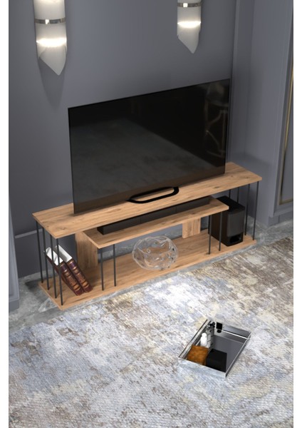 TV SEHPASI TV ÜNİTESİ RAFLI 140 CM GZD PLUS ATLANTİK ÇAM fırsatları