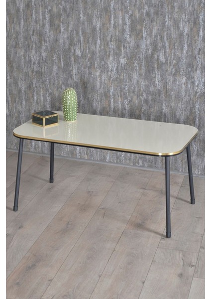 Zigon Sehpa ve Orta Sehpa Kr Set Siyah Metal Ayak Çift Altın Krem fırsatları