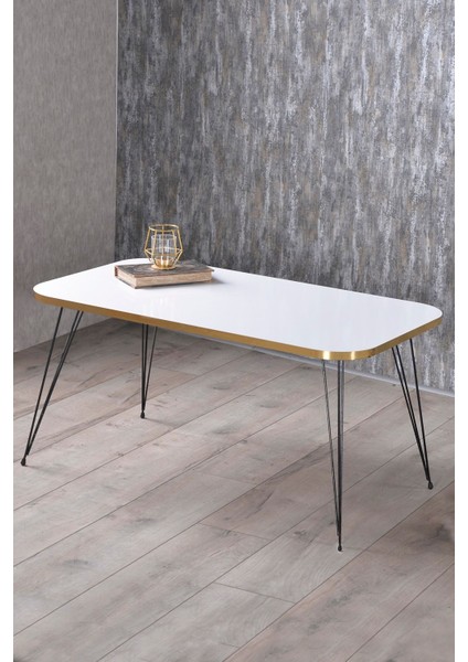 Zigon Sehpa ve Orta Sehpa Kr Set Siyah Tel Ayak Altın Beyaz modelleri