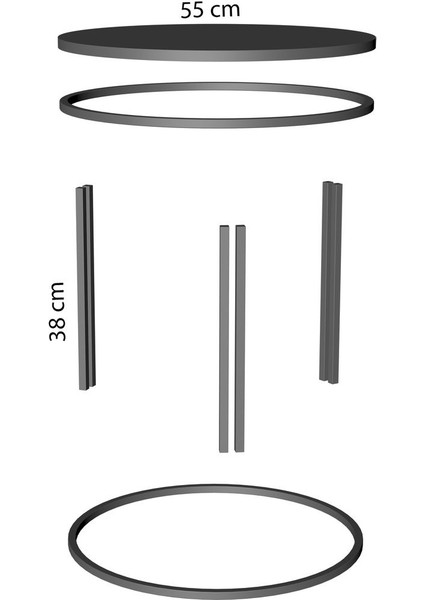 Orta Sehpa Zigon Sehpa Yan Sehpa 3 Lü Set Dolunay Beyaz modelleri