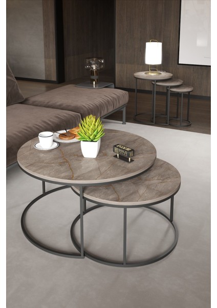 Orta Sehpa ve Zigon Sehpa Set Ikili Lüx C Zigon Gordion fiyatları