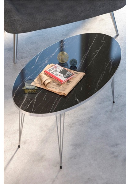 Zigon Sehpa Ve Orta Sehpa Elips Set Gümüş Bendir Tel modelleri