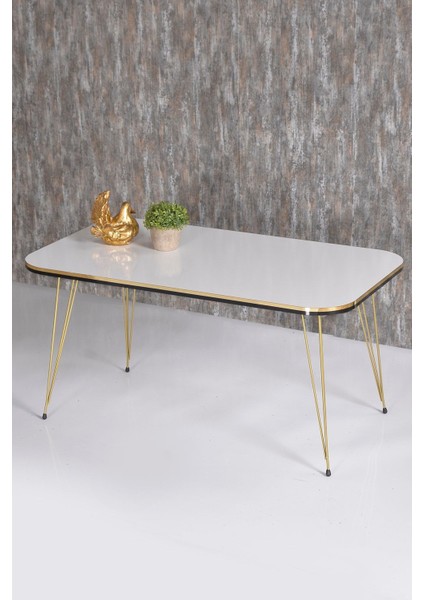 Zigon Sehpa Kr ve Orta Sehpa Kr Set Çift Gold Beyaz Tel 1111 fiyatları