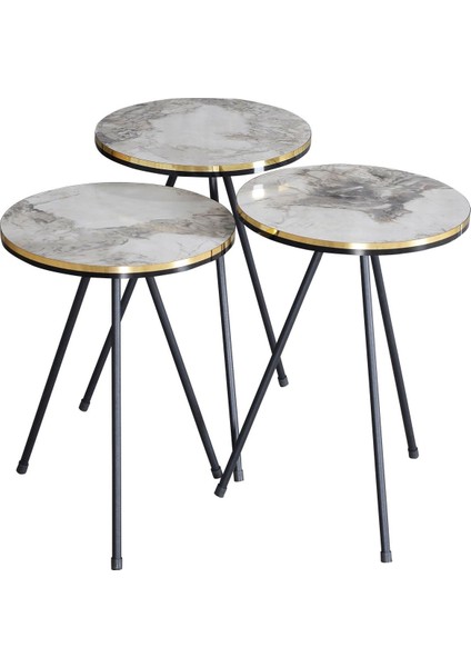 Zigon Sehpa ve Orta Sehpa Kr Set Siyah Metal Ayak Çift Altın Efes modelleri