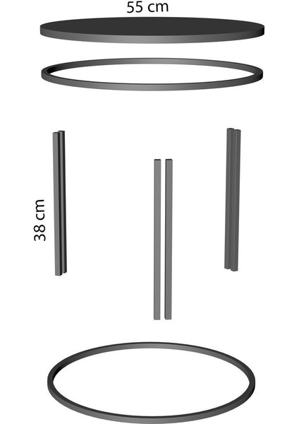Orta Sehpa Zigon Sehpa Yan Sehpa 3 Lü Set Dolunay Efes indirimleri