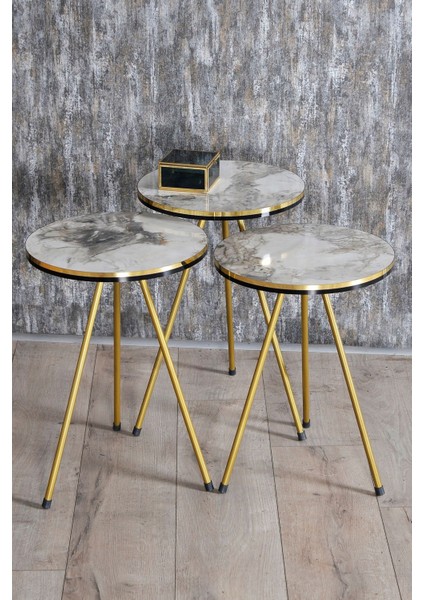 Zigon Sehpa Ve Orta Sehpa Kr Set Çift Gold Efes Metal fiyatları